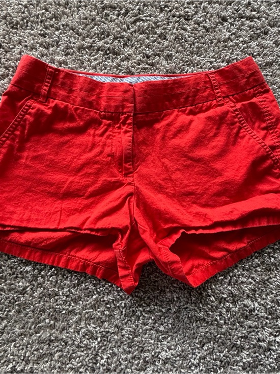 J. Crew Pants - J. Crew Red High-Waist Cotton Blend Shorts